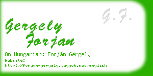 gergely forjan business card